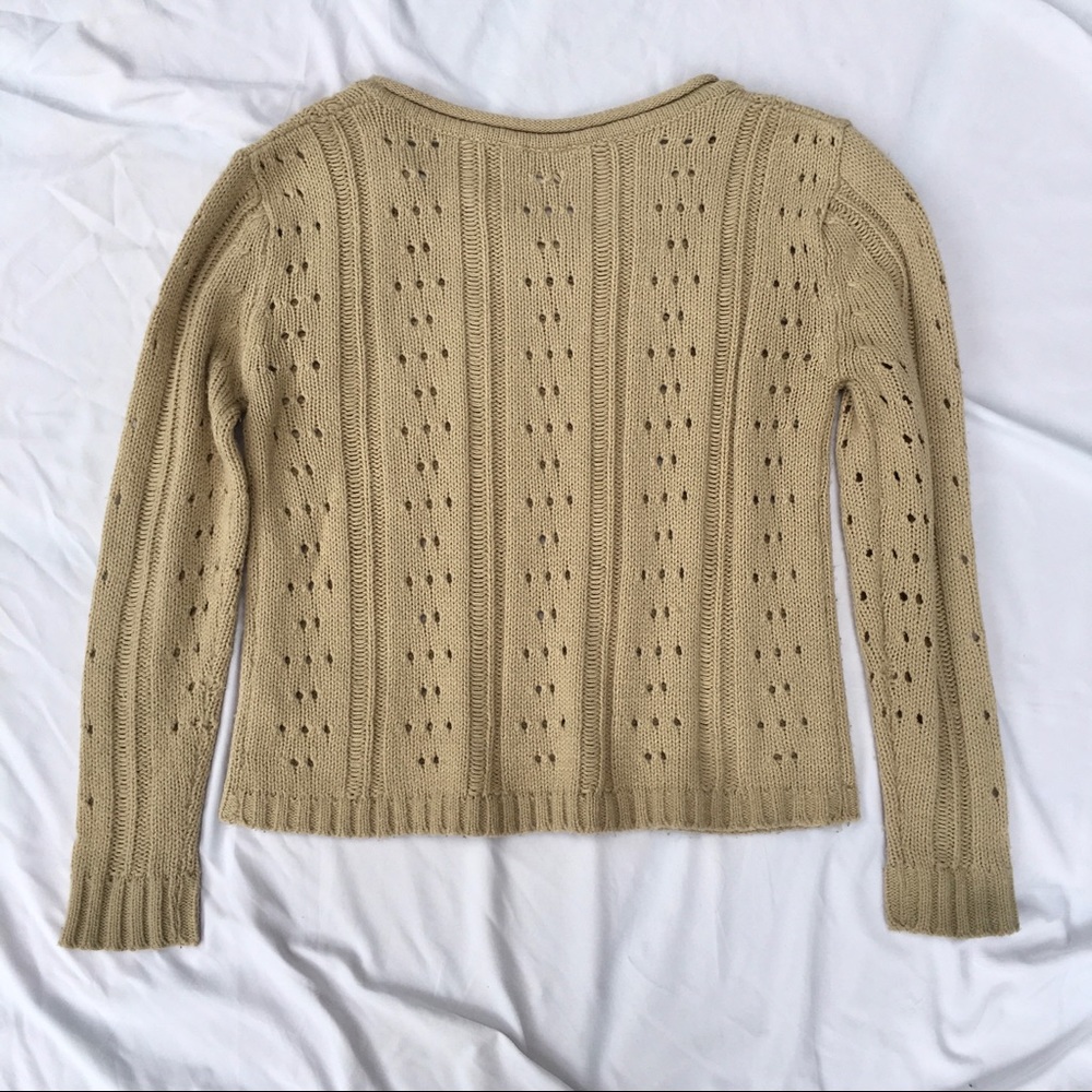 UO Urban Outfitters Tan Beige Camel Dotted Sweater - Picture 9 of 10